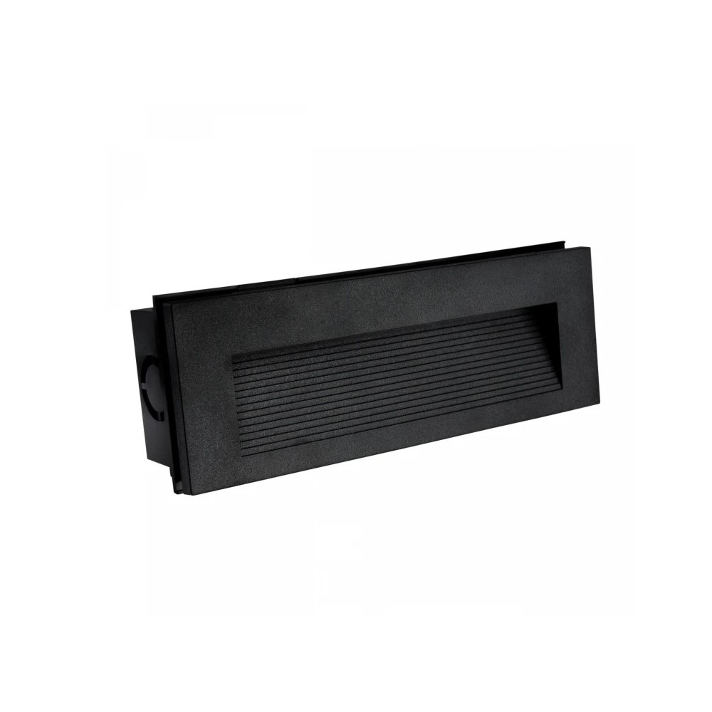6w Nedsænket Trappelys Cct 3 Lyskulører, Ip54, Sort, 23 X 8,4 X 5,2cm, 230v Dæmpbar : Ikke Dæmpbar, Kulør : Cct (varm Til Kold Hvid) fra Spectrum