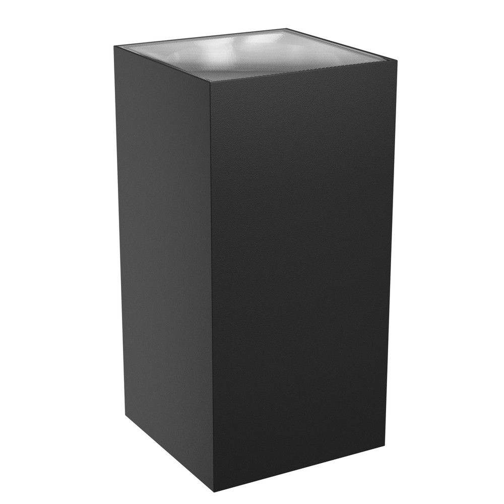 18w Torre Op Ned Væglampe   Ip54 Udendørs, Cct, Firkantet, 3 Lyskulører, Sort, Inkl. Lyskilde   Dæmpbar : Ikke Dæmpbar, Kulør : Cct (varm Til Kold Hvid) fra Spectrum