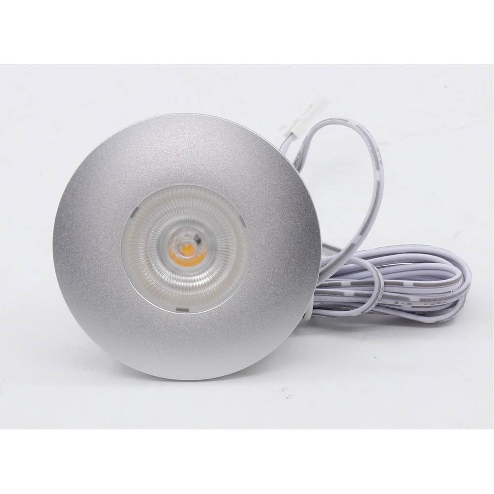 2,5w ø6,8cm Cabi68 Møbelspot Ra91   12v Dc, Hul: ø5,5 Cm, Mål: ø6,8 Cm, Børstet Stål   Dæmpbar : Dæmpbar, Kulør : Varm fra Ledlife