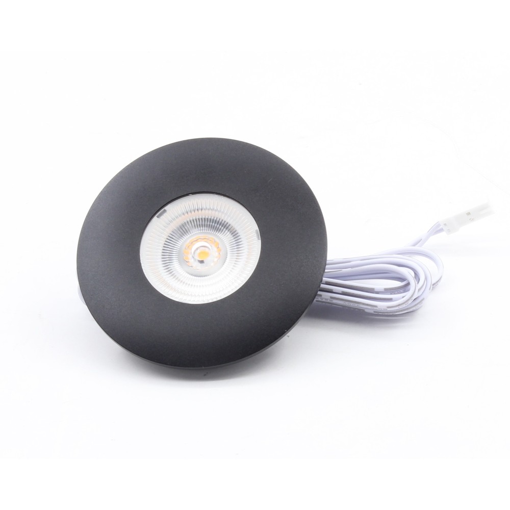 2,5w ø6,8cm Cabi68 Møbelspot Ra91   12v Dc, Hul: ø5,5 Cm, Mål: ø6,8 Cm, Sort   Dæmpbar : Dæmpbar, Kulør : Varm fra Ledlife