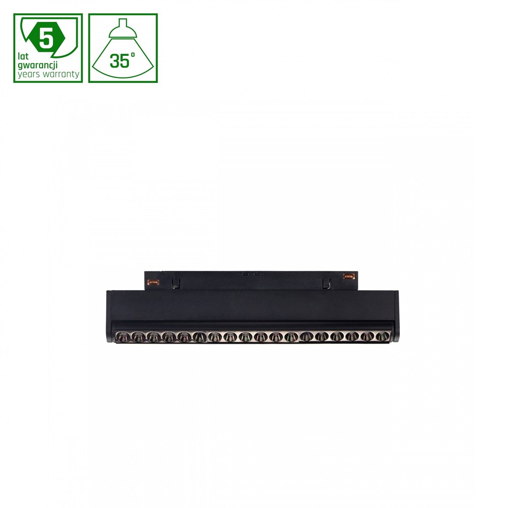 7w Shift Led Skinnespot, 48v Ra90, 3000k, 35 Grader, Justerbar, Sort Dæmpbar : Ikke Dæmpbar, Kulør : Varm fra Spectrum