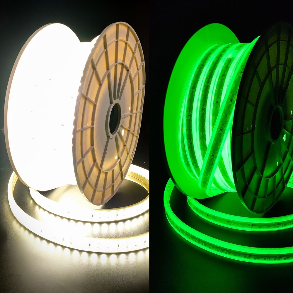 15m Selvlysende Arbejdslys 230v Led Strip   Ip67, 180 Led M, 11w M, 1000 Lm M, 4000k   Kulør : Neutral fra Ledlife