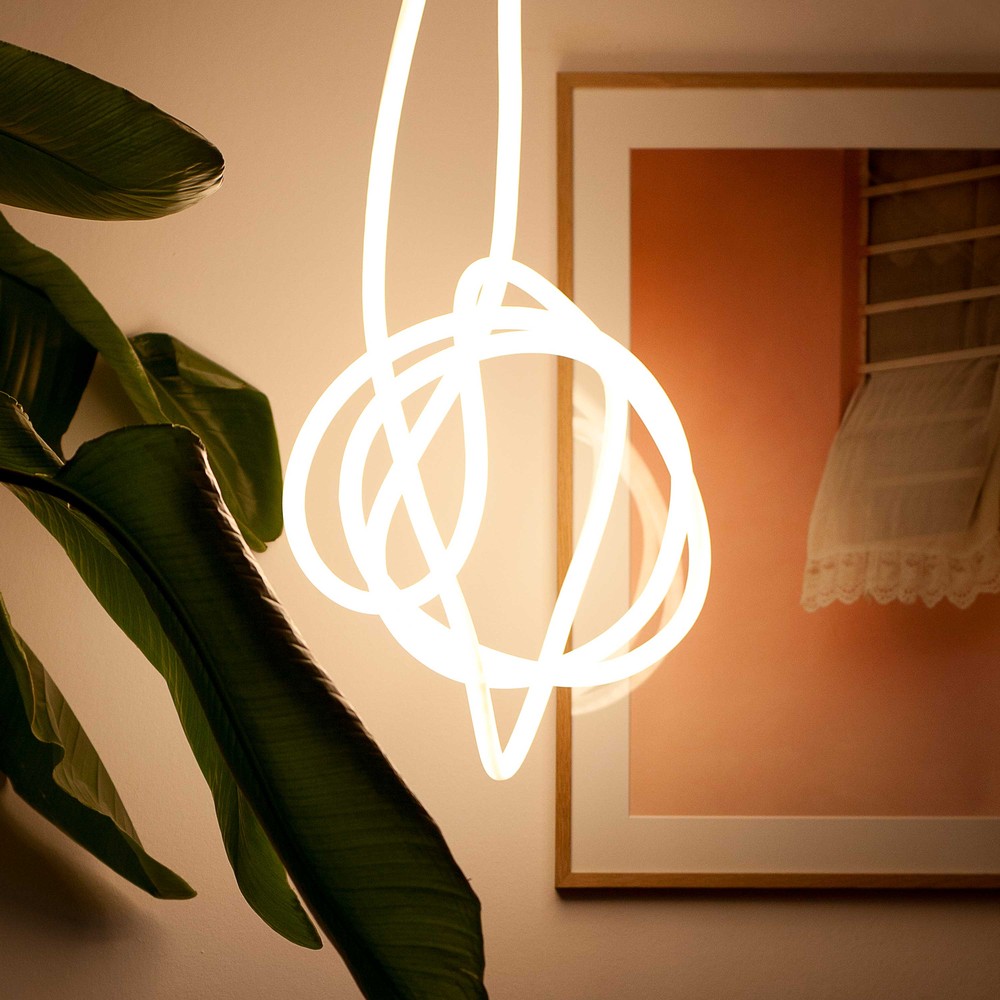 5m Neon Flex Tube 230v, Varm Hvid, D16 Neon Komplet Sæt, Indretning fra Ledlife