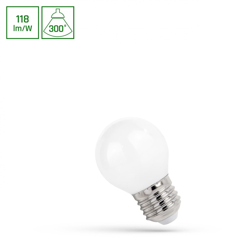E27 5,5w Led Kronepære G45, 650lm, 4000k, Neutral Hvid Dæmpbar : Ikke Dæmpbar, Kulør : Neutral fra Spectrum