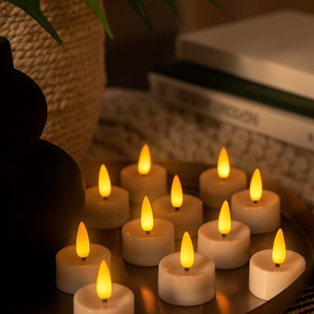 12 Pak Led Fyrfadslys Med Flot Flammeeffekt   Kommer Komplet Med Batterier, Klar Til Brug fra Ledlife