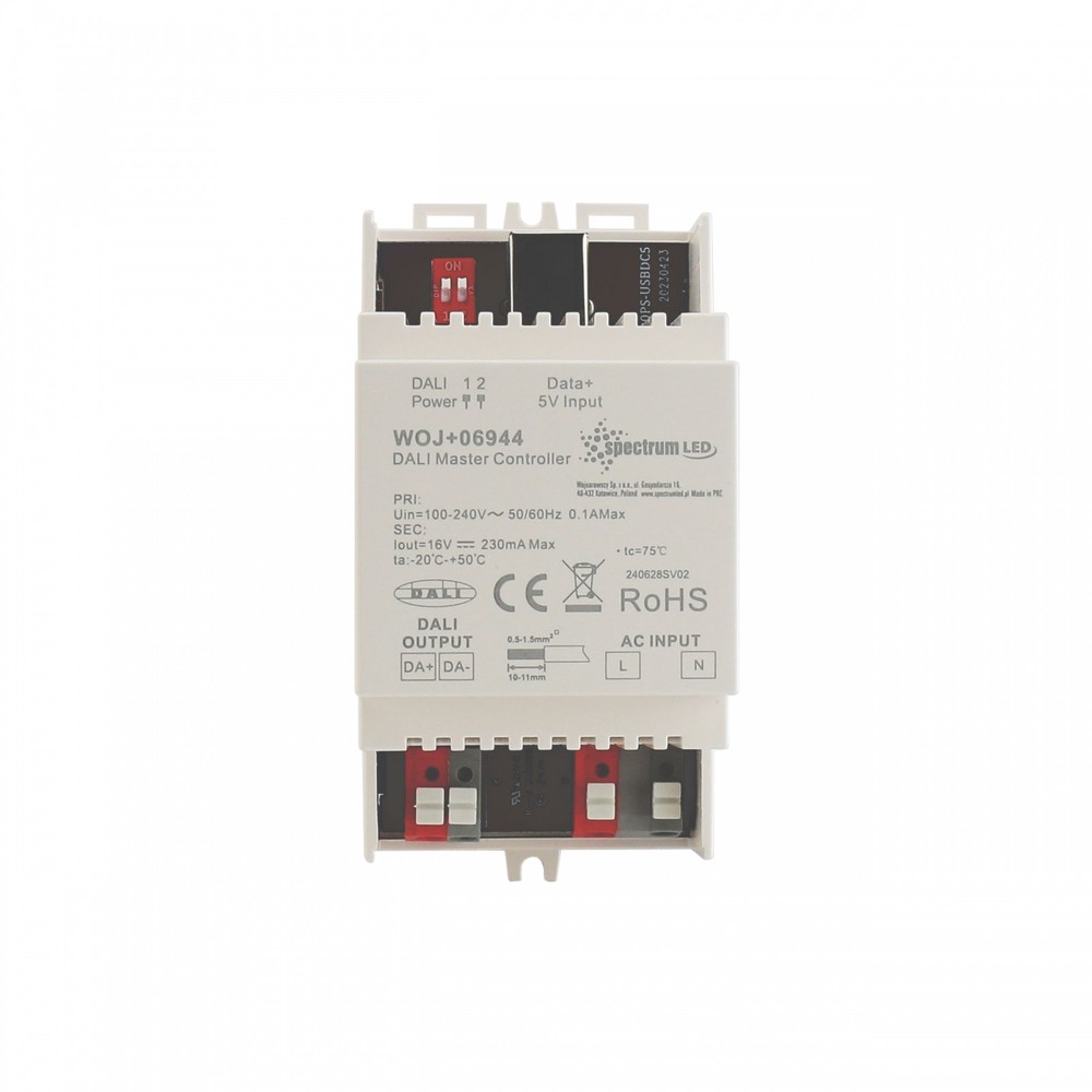 Din Rail Dali Master Kontroller Dali Dæmpbar, Hvid fra Spectrum