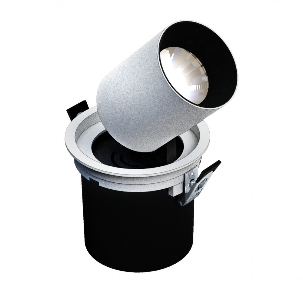 In Out Model L Nedsænket Downlight, Justerbar Forlængelse Og Retning 20w 36° 130x130 Mm, Hvid, Uden Lyskilde fra Spectrum