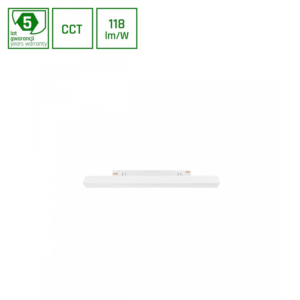 8w Magnetisk Skinnespot Til 48v, Cct 123lm W, 48v Dc, 30cm Lang, Sort Skinnespot Dæmpbar : Ikke Dæmpbar, Kulør : Cct (varm Til Kold Hvid) fra Spectrum