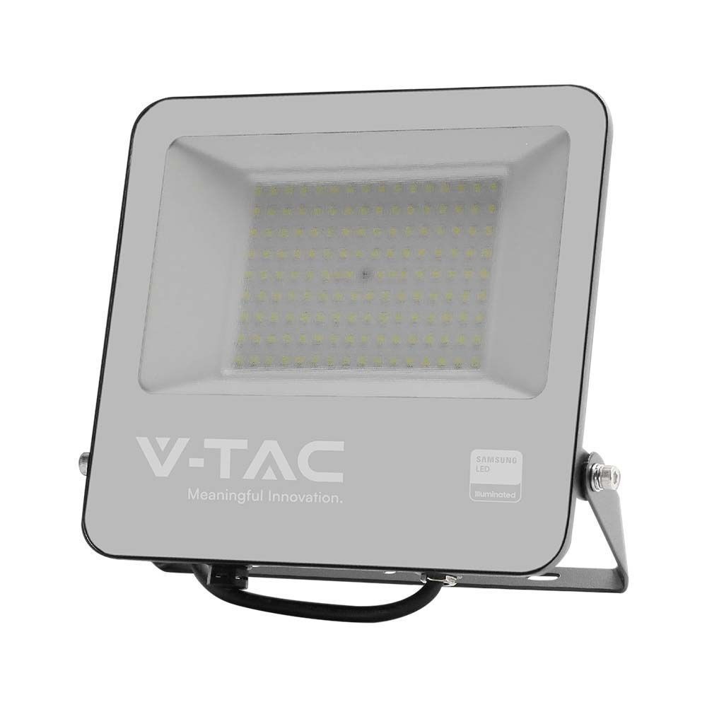 200w Led Projektør 135lm W, Samsung Led Chip, Arbejdslampe, 1m Ledning, Udendørs Dæmpbar : Ikke Dæmpbar, Farve På Hus : Sort, Kulør : Kold fra V-tac