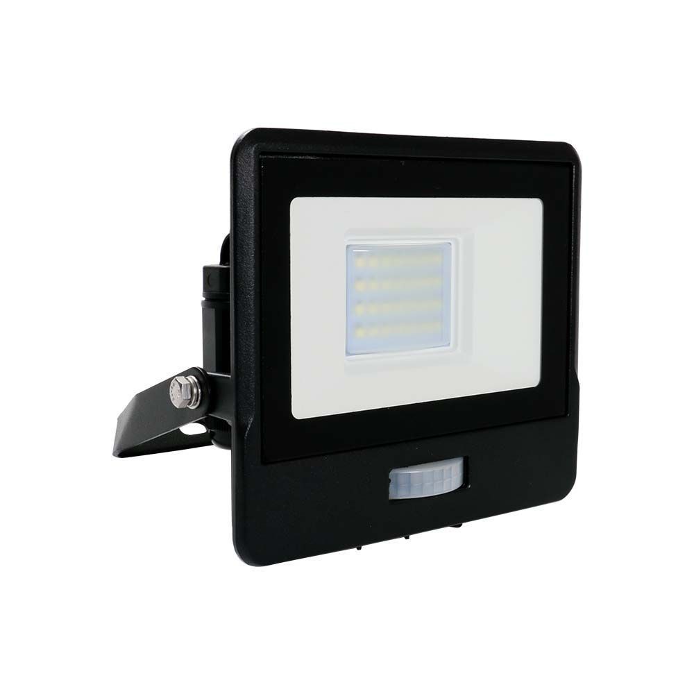20w Led Projektør Med Sensor Smd, Samsung Led Chip, Arbejdslampe Dæmpbar : Ikke Dæmpbar, Farve På Hus : Sort, Kulør : Varm fra V-tac