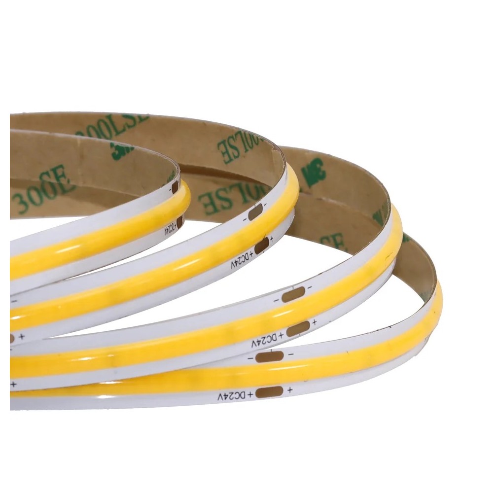 5m 12w M Cob Led Strip Ra95 24v Dc, Ip20, 480 Led Pr. Meter, Cob Led Dæmpbar : Dæmpbar, Kulør : Neutral fra Ledlife