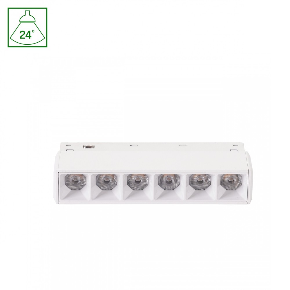 6w Shift Grid Xs Magnetisk Spot Til Skinne, 48v   Hvid, 2700k, 11cm, Ip20   Dæmpbar : Ikke Dæmpbar, Kulør : Varm fra Spectrum