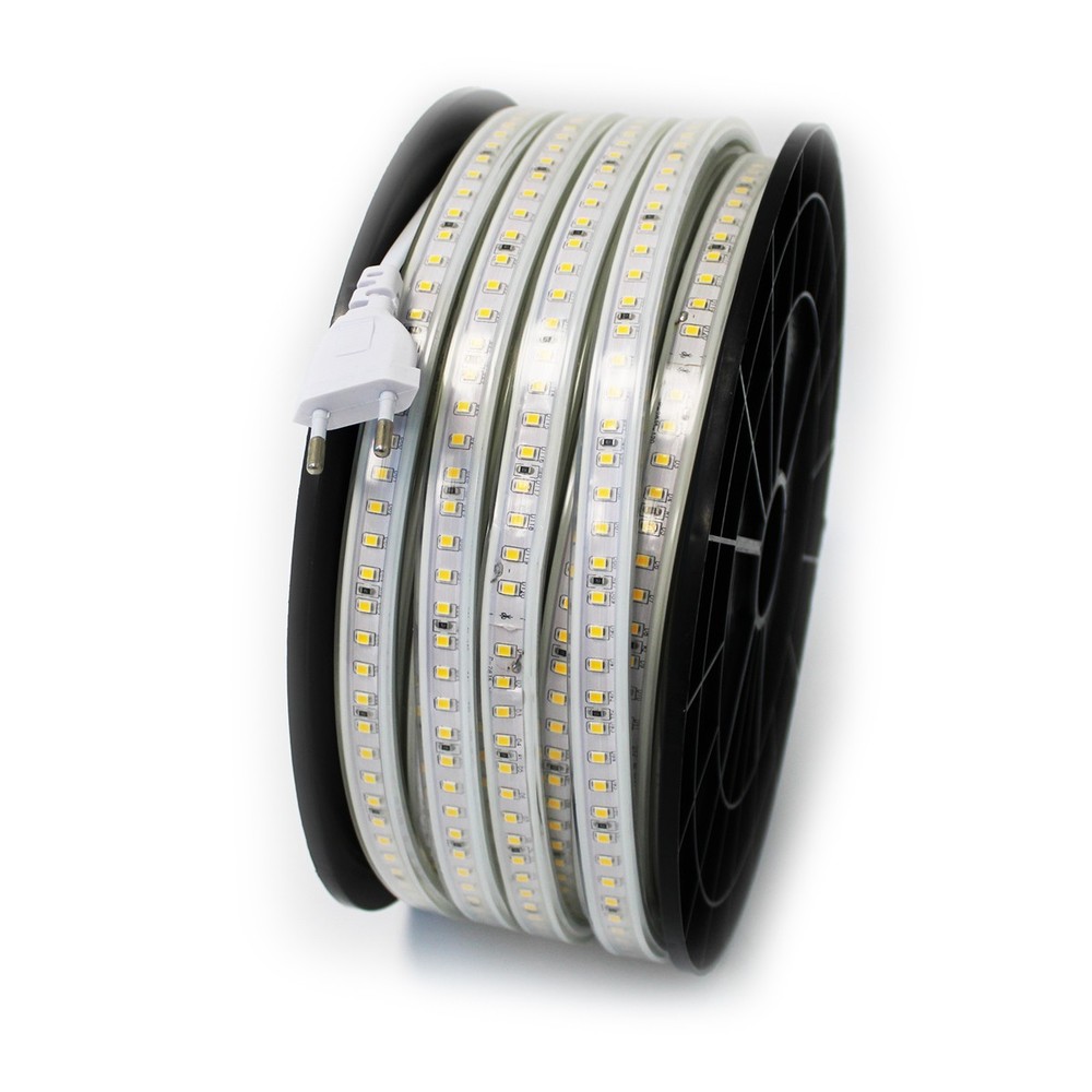 50m Ridebane 230v Strip Ip65, 120 Led M, 4,8w M, 480 Lm M Kulør : Neutral fra Ledlife