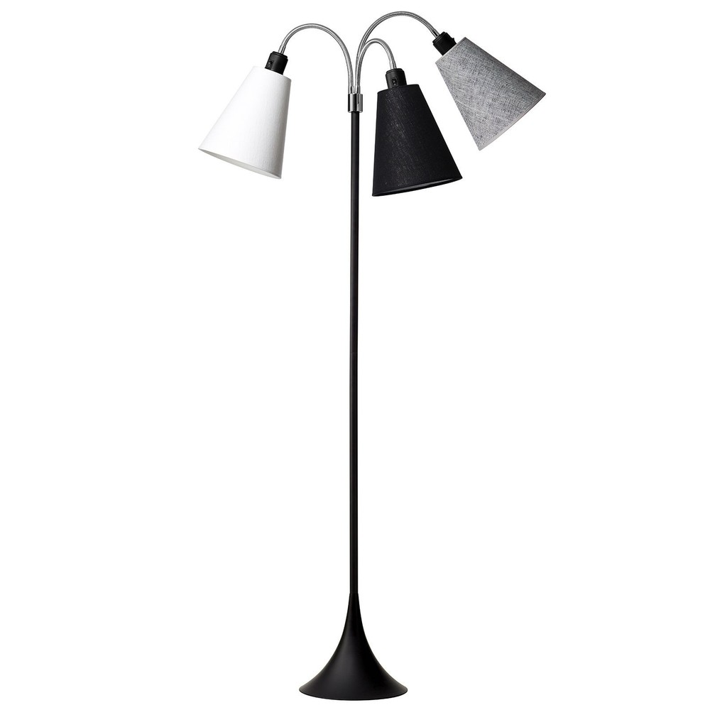 Trafik Gulvlampe E27 I Sort Med Hvid Sort Sort Nistret     fra Nielsen Light
