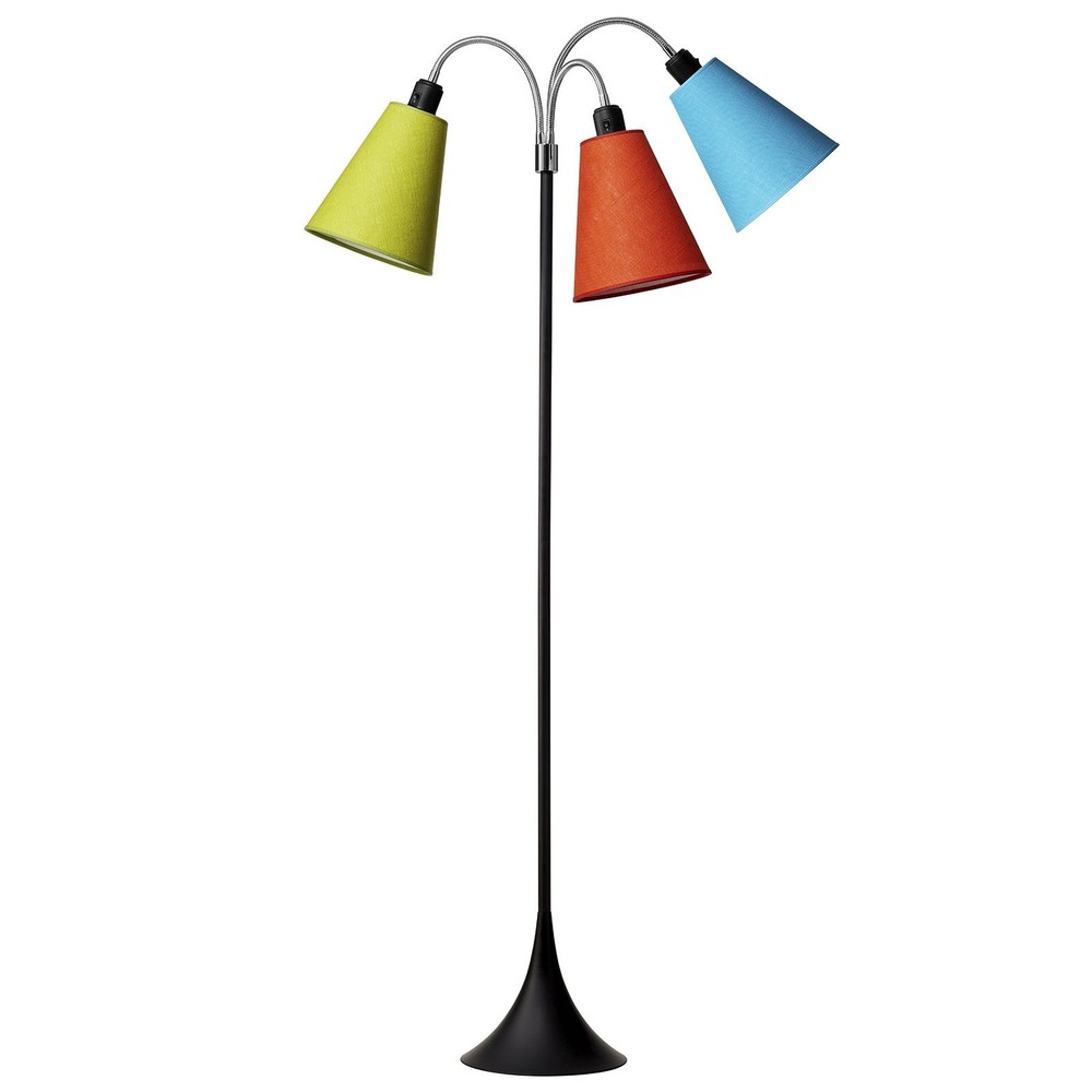 Trafik Gulvlampe E27 I Sort Med Orange Turkis Lime     fra Nielsen Light