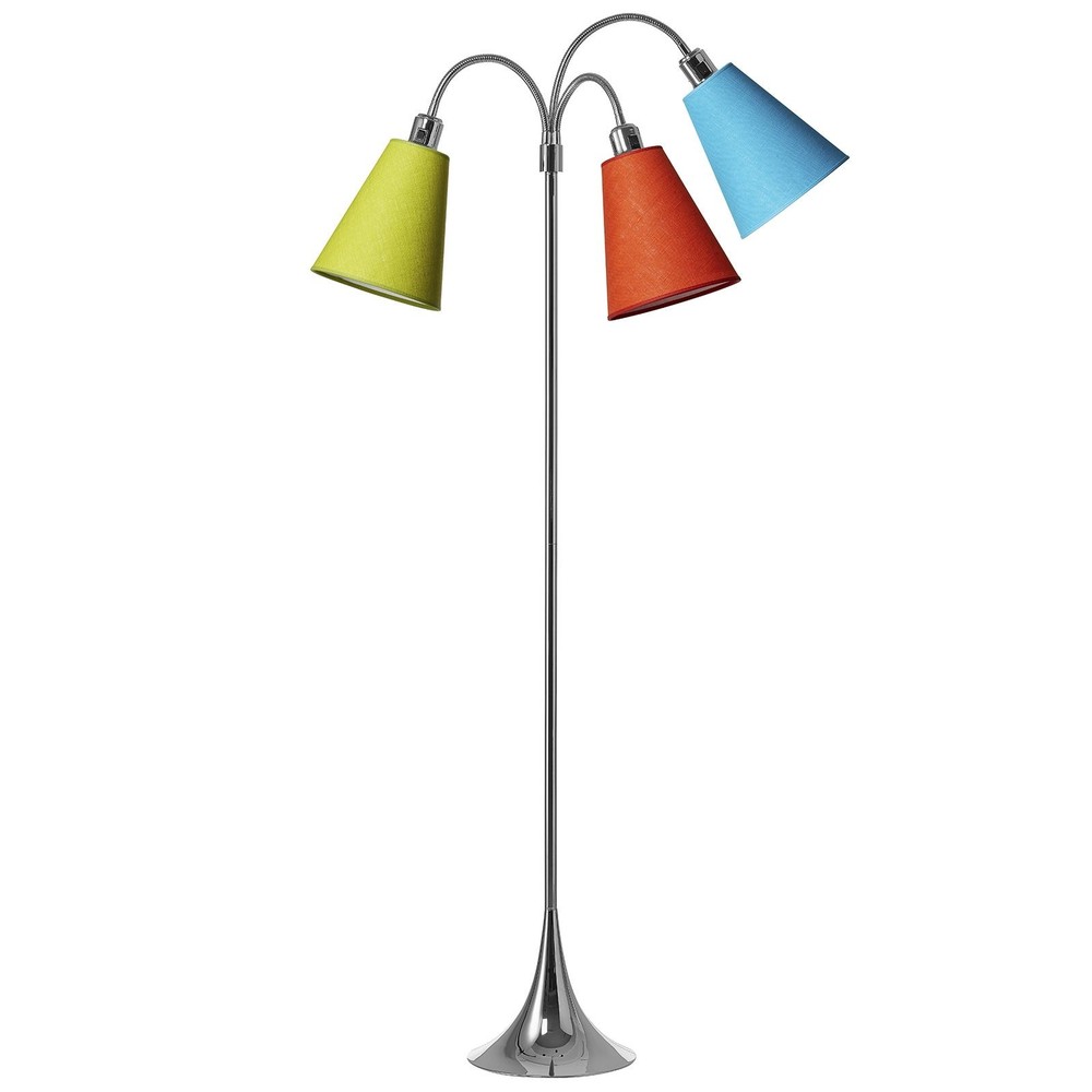 Trafik Gulvlampe E27 I Krom Med Orange Turkis Lime     fra Nielsen Light