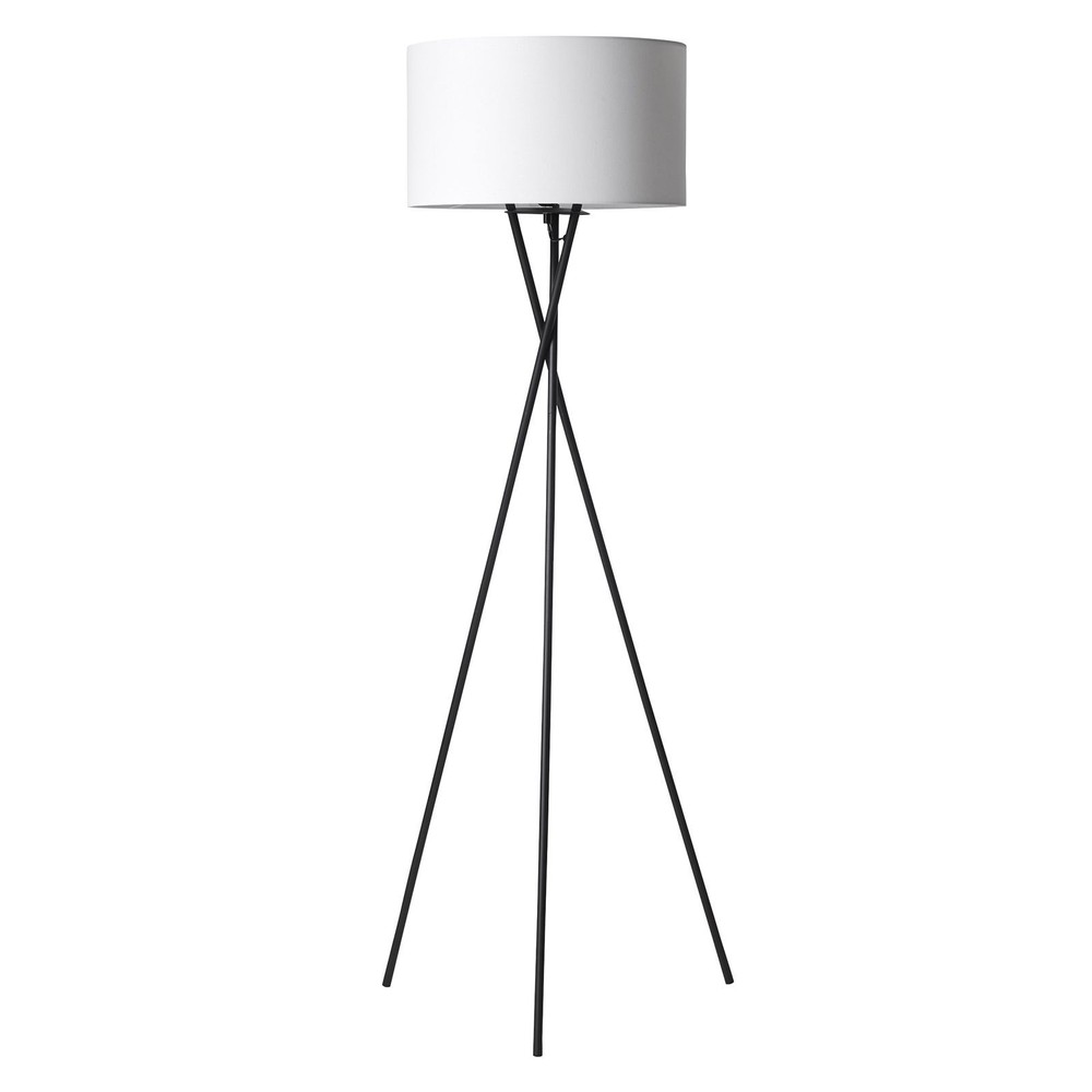 Uptown Gulvlampe E27 I Sort Med Hvid Lampeskærm     fra Nielsen Light