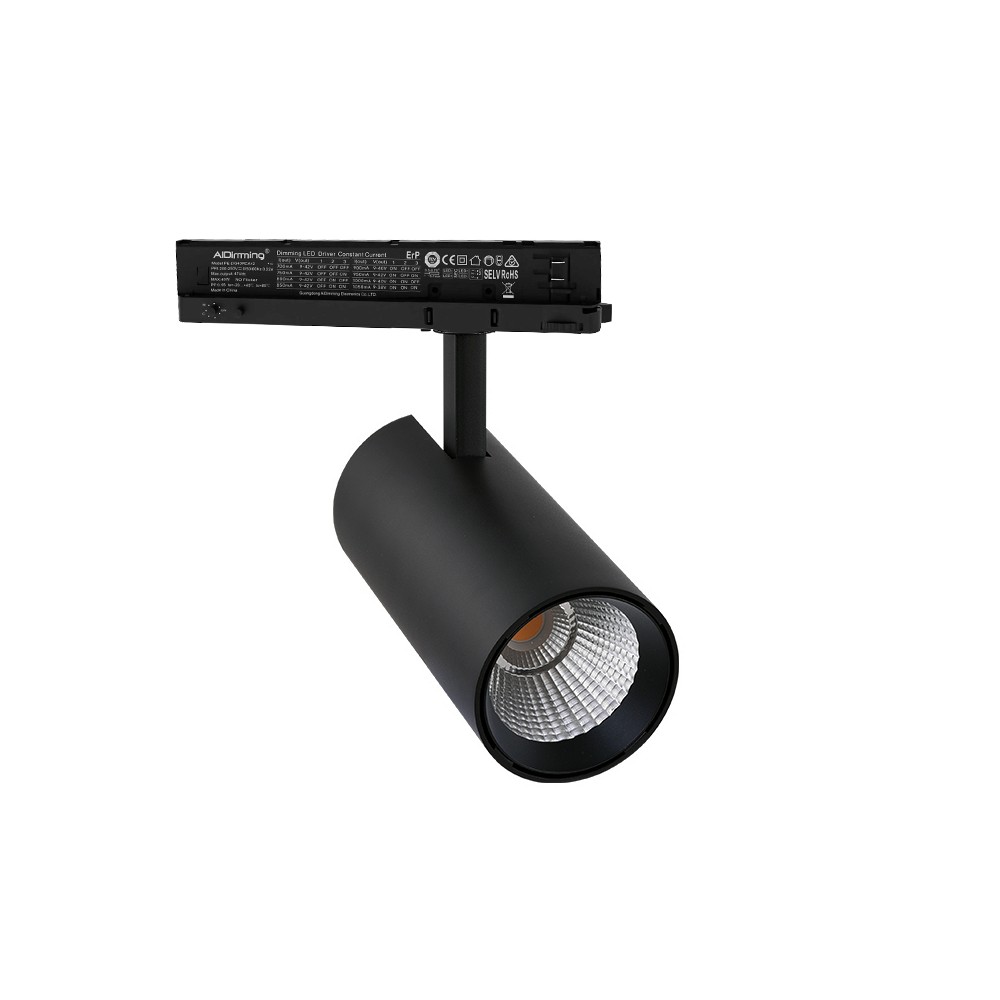30w 3 Faset Dæmpbar Ra92 Pro Cct Skinnespot 120lm W, Sort, Justerbar Cct + Lysstyrke, 3900lm, Flicker Free Dæmpbar : Dæmper Indbygget, Kulør : Cct (varm Til Kold Hvid), Spredning : 38° fra Ledlife