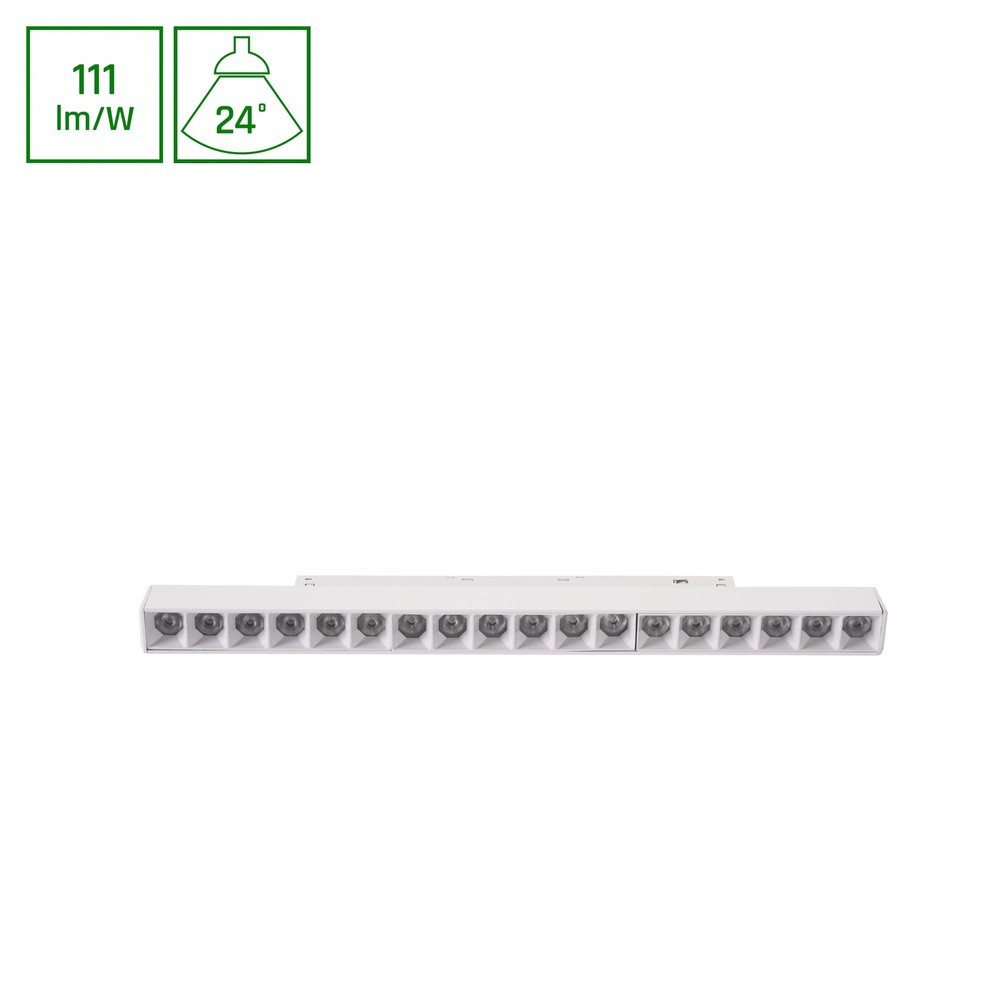 18w Shift Basic Grid Skinnespot Til 48v 33cm, Neutral Hvid, 48v Dc, Til Shift Skinnesystem Dæmpbar : Ikke Dæmpbar, Kulør : Neutral fra Spectrum
