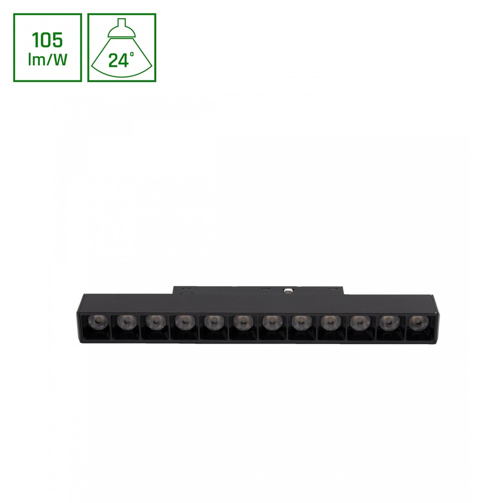 Shift Basic Gitter S Lineær Lamp, 220mm, 12w, 2700k, Sort Dæmpbar : Ikke Dæmpbar, Kulør : Varm fra Spectrum