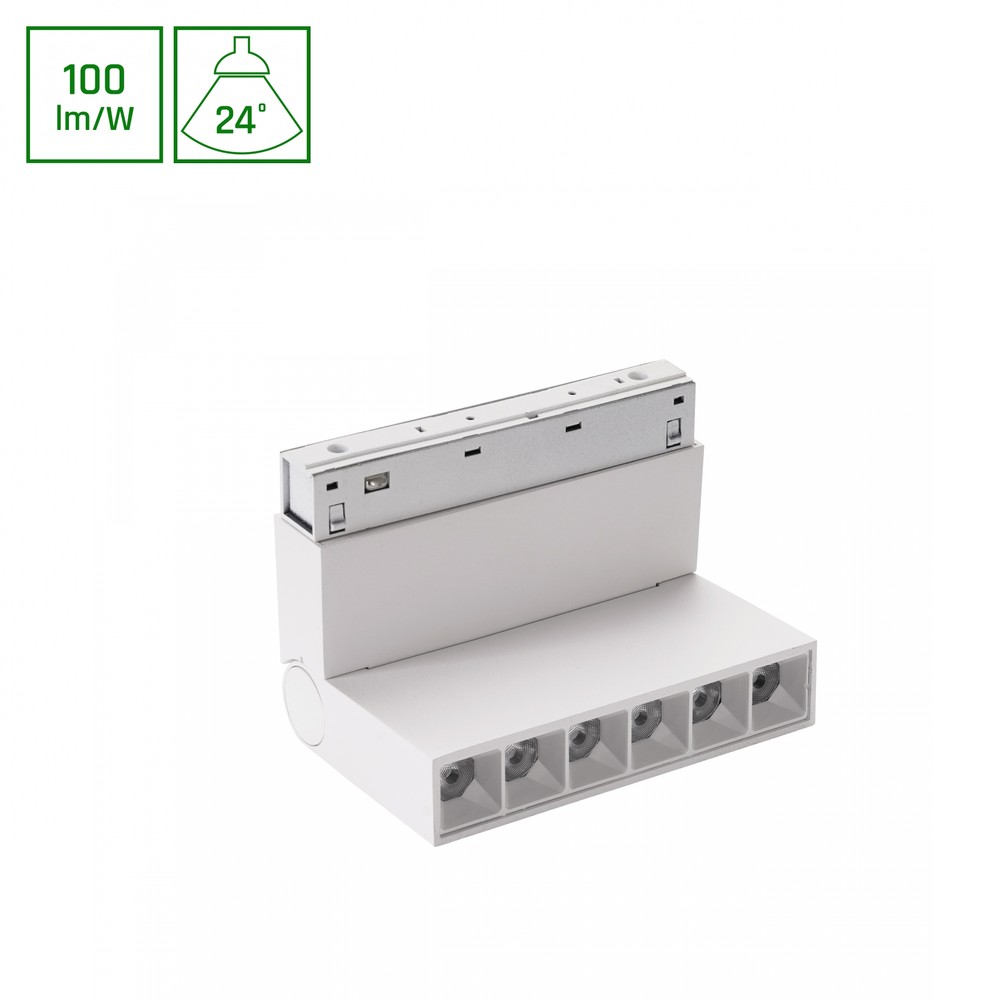 6w System Shift Basic Grid Xs Skinnespot, 48v 4000k, Hvid, 24 Grader, Justerbar, 48v Skinnesystem Dæmpbar : Ikke Dæmpbar, Kulør : Neutral fra Spectrum