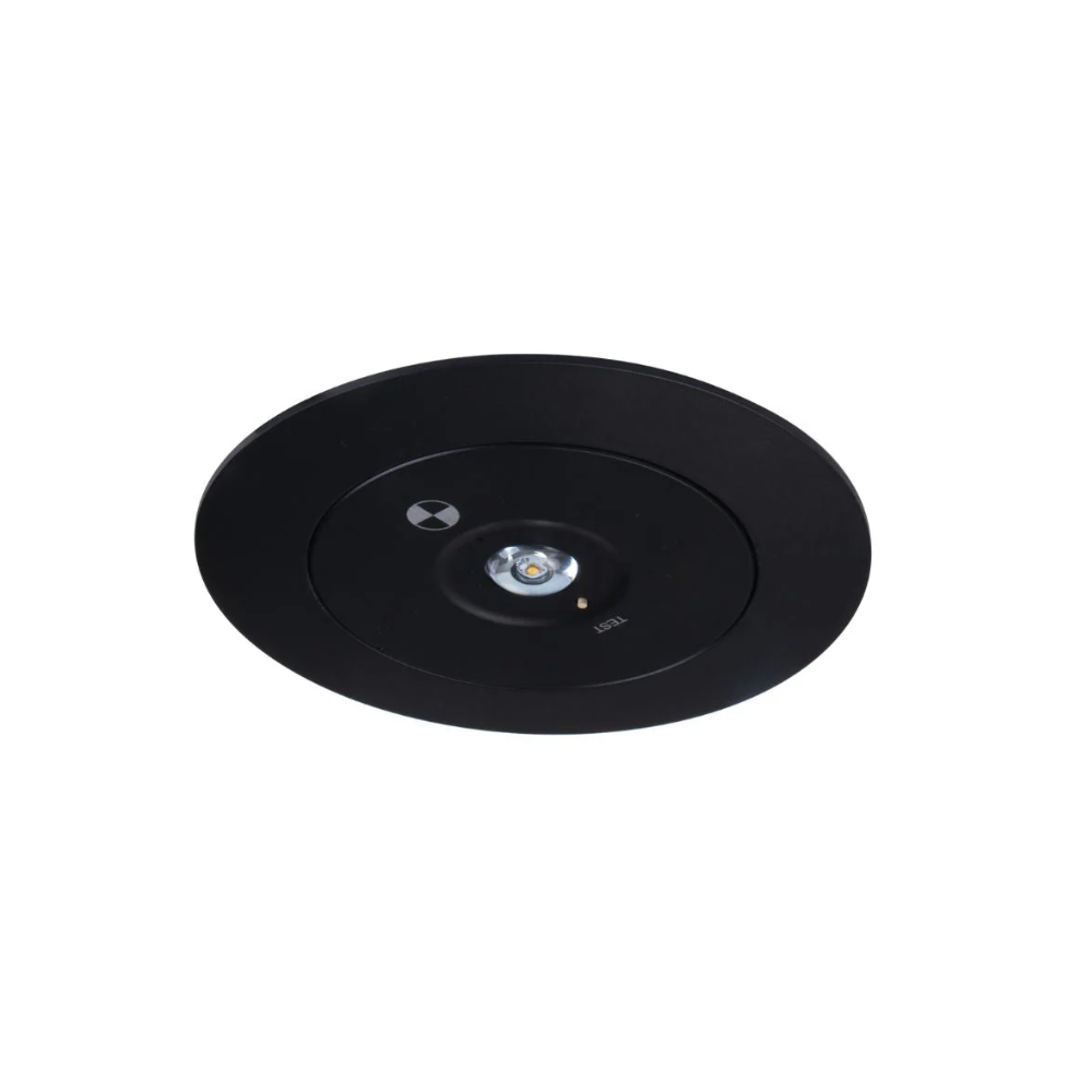 3w Led Nødbelysning Spot Til Loft   Hul: ø7,5 12,5cm, 3 Timers Batteri, Sort fra Ledlife
