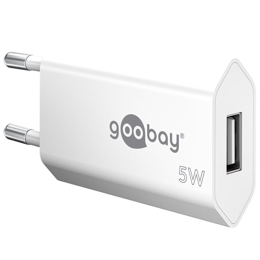 Usb Oplader 5w   Usb A, Hvid, Perfekt Til Mobil Og Lamper fra Goobay
