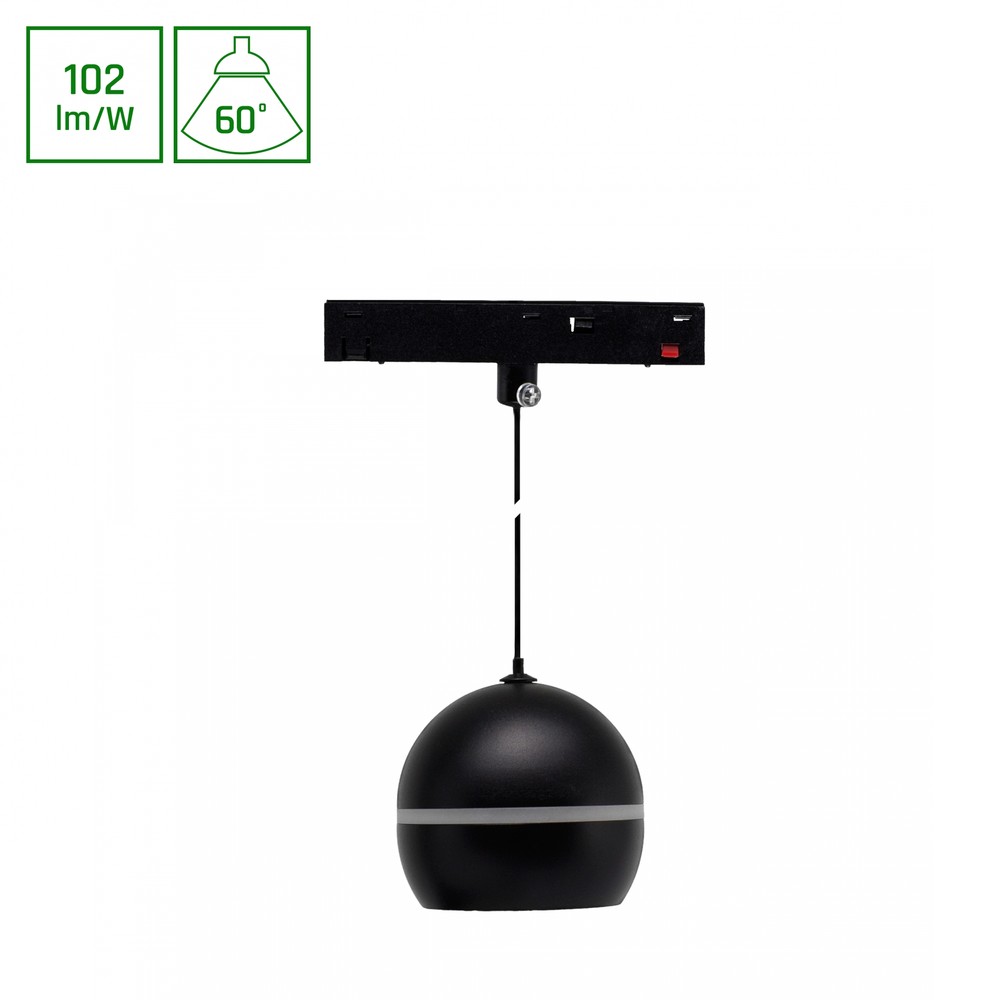 10w System Shift Basic Globe Ring Skinnespot, 48v   102lm W, 3000k, 60 Grader, Pendel Til Skinnesystem   Dæmpbar : Ikke Dæmpbar, Kulør : Varm fra Spectrum