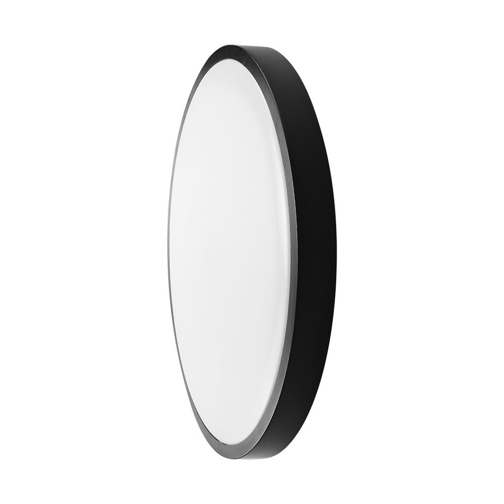 18w Led Sensorlampe   Ip44, ø29,5cm, Sort Kant, Indbygget Sensor, Fjernbetjening, Inkl. Lyskilde   Kulør : Neutral fra V-tac