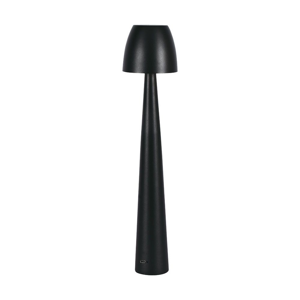3w Genopladelig Led Bordlampe, Sort Dæmpbar Cct, 3 Trins Touch, Inkl. Usb Kabel Kulør : 3 I 1 fra V-tac