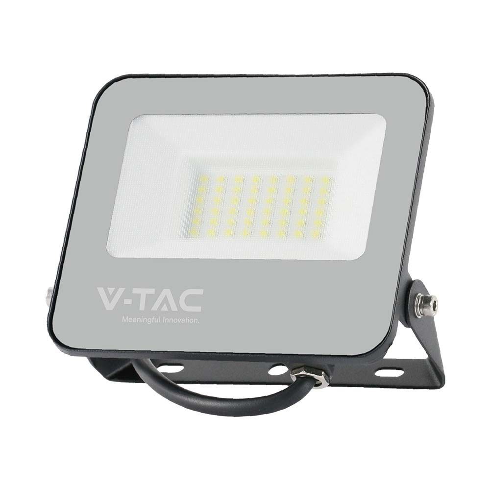 30w Led Projektør 6500k, Sort Hus, Gråt Glas, 160lm W Kulør : Kold fra V-tac