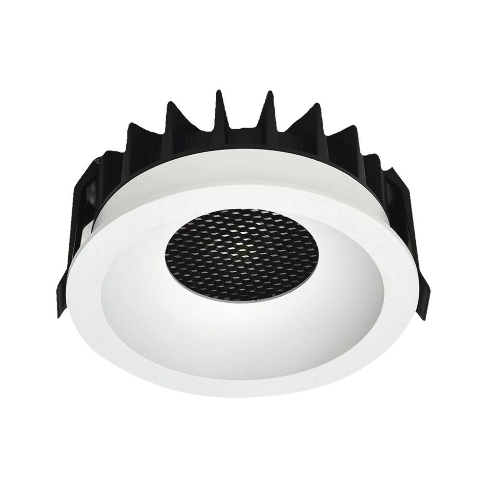 12w ø8,6cm Blændfri Cct Downlight Ra90 Hul: ø7,5 Cm, Mål: ø8,6 Cm, 3 Lyskulører, Hvid Front, Honeycomb Dæmpbar : Ikke Dæmpbar, Kulør : 3 I 1 fra V-tac