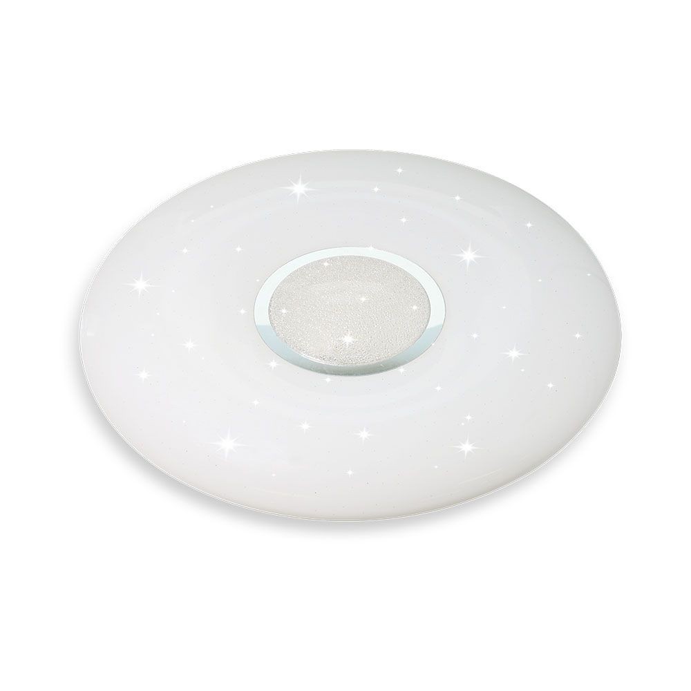 40w Designer Dome Led Loftslampe Med Stjerneeffekt 4000lm, Dæmpbar, Cct, Fjernbetjening, ø39cm Dæmpbar : Via Fjernbetjening, Kulør : 3 I 1 fra V-tac