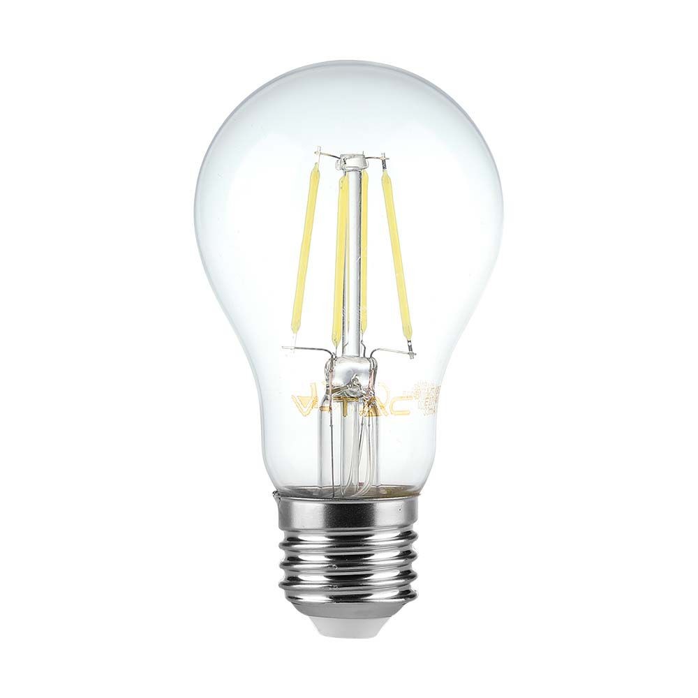E27 12w Led Filament Pære A60, 1521lm, Klart Glas, 4000k Kulør : Neutral fra V-tac
