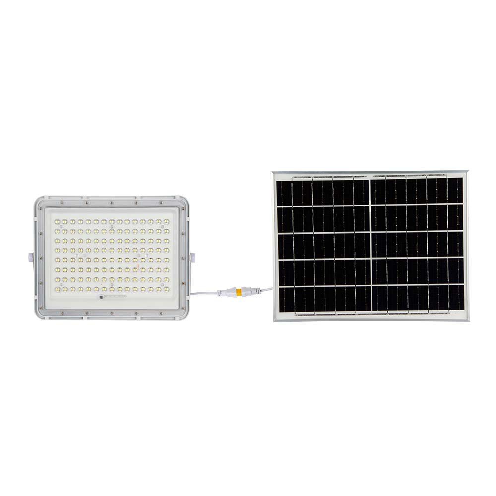 Vt Led Solar Projektør 180w   6400k, 16000 Mah Batteri, 3m Kabel, Smart Ir Fjernbetjening, Hurtig Opladning, Hvid   Kulør : Kold fra V-tac