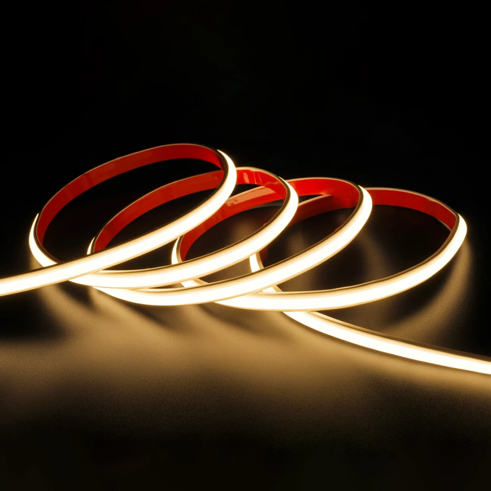 5m 230v Vandtæt Slim Cob Strip Tape På Bagsiden, 9w M, Ip67, 296 Led M, Op Til 50m Forpakning : Længere Stykke (antal X 5m.), Kulør : Neutral fra Ledlife