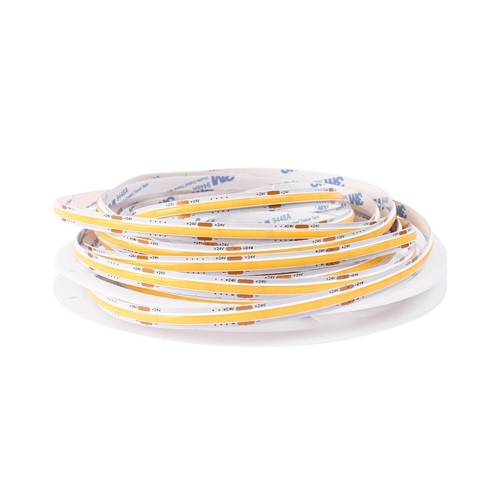 10m 4w M Dot Free Cob Led Strip Ra95 24v Dc, 3000k, Ip20, 320 Led M, 5 års Garanti Kulør : Varm fra Ledlife