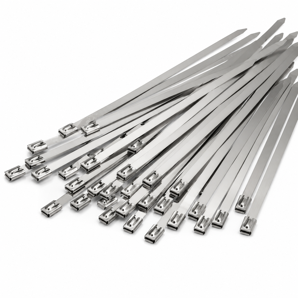 100x Rustfri Kabelbindere   Kabelstrips   4,6 X 200 Mm, Stål, 100 Stk. fra V-tac