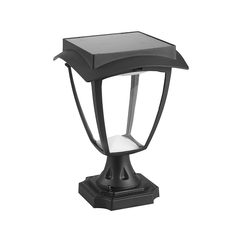 2w Led Solcelle Havelampe Med Sensor Sort, Ip65, Cct, Aluminium, Til Udendørs Brug Kulør : Cct (varm Til Kold Hvid) fra V-tac