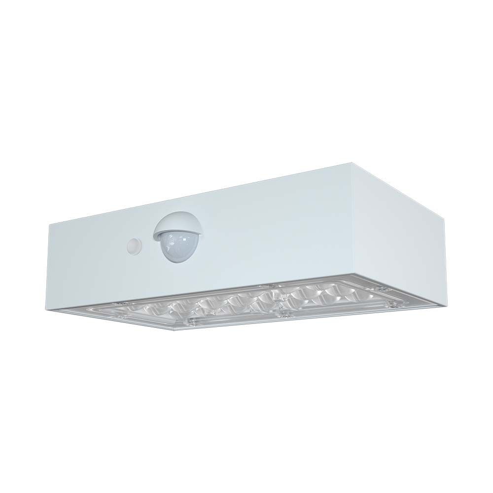 3w Solcelle Væglampe Med Sensor   Ip65, Hvid, 350lm, Pir Sensor, Udendørs   Kulør : Cct (varm Til Kold Hvid) fra V-tac