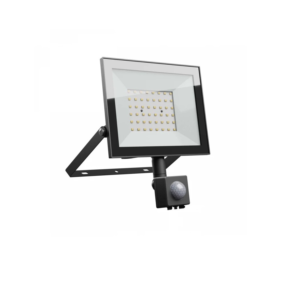 50w Projektør Med Sensor Ip44, Sort, Arbejdslampe, Pir Sensor Dæmpbar : Ikke Dæmpbar, Kulør : Varm fra Spectrum