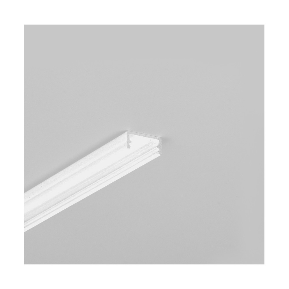 2m Aluprofil Begton12 J S Hvid Lakeret, Påbygning, Led Skinne fra Topmet