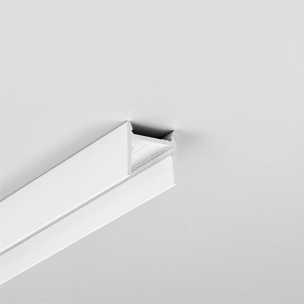 2m Aluprofil Cozy12 C U1 Hvid Lakeret, Påbygning, Led Skinne fra Topmet