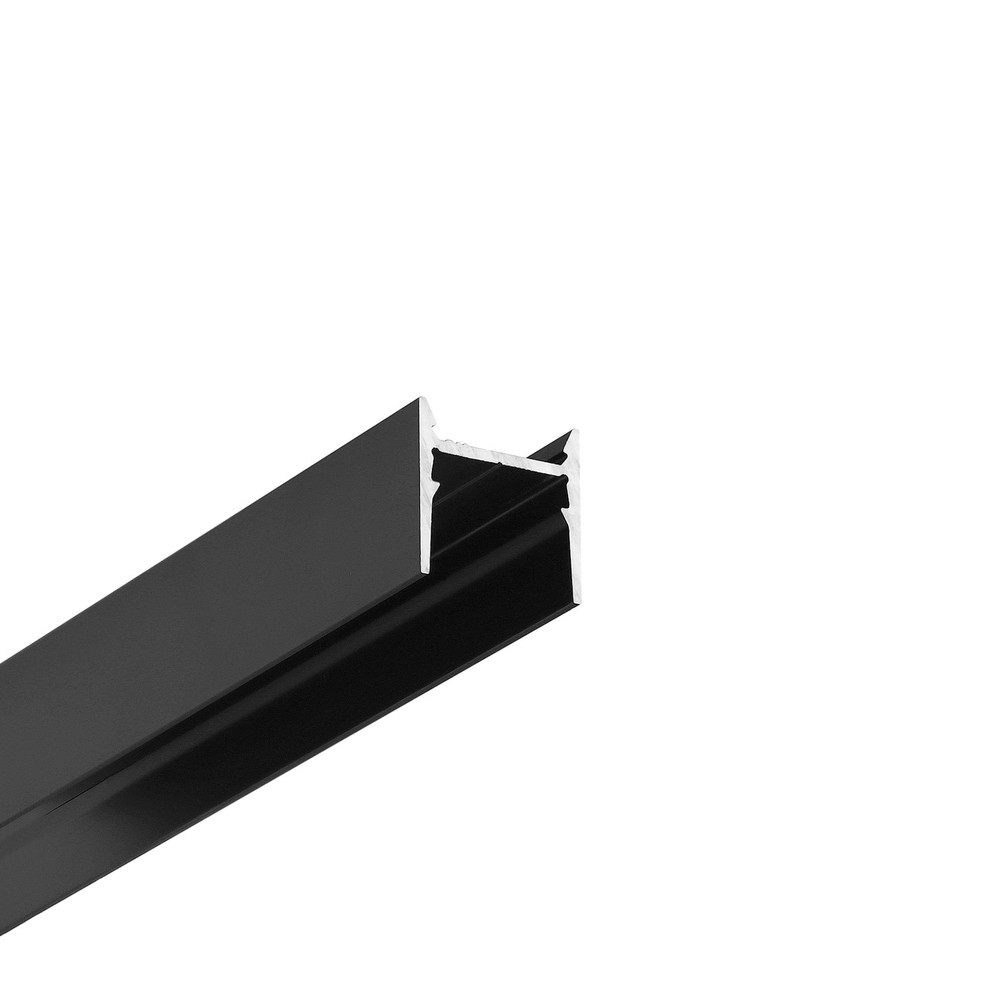 2m Aluprofil Cozy12 C U1   Sort Anodiseret, Påbygning, Led Skinne fra Topmet