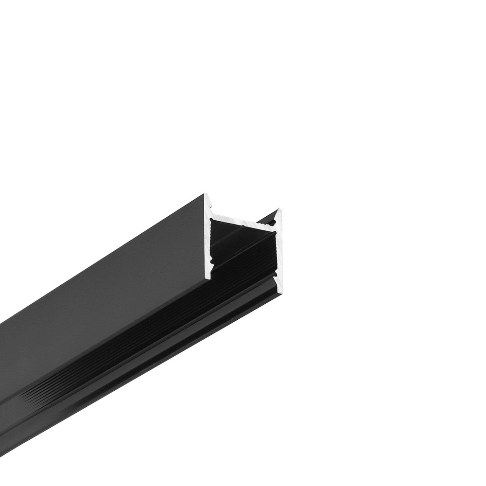 2m Aluprofil Level12 C U1   Sort Anodiseret, Påbygning, Led Skinne fra Topmet