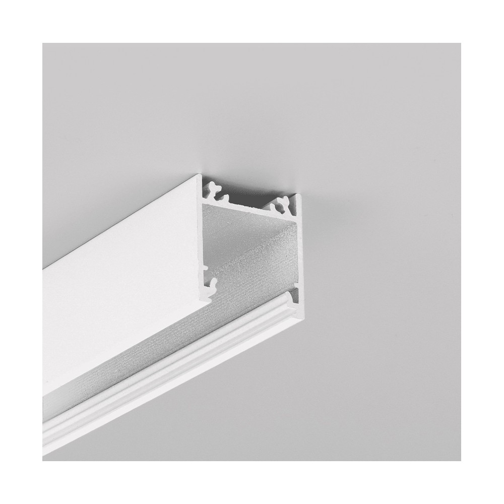 1m Aluprofil Linea20 Ee7f Ty   Hvid Lakeret, Påbygning, Led Skinne fra Topmet
