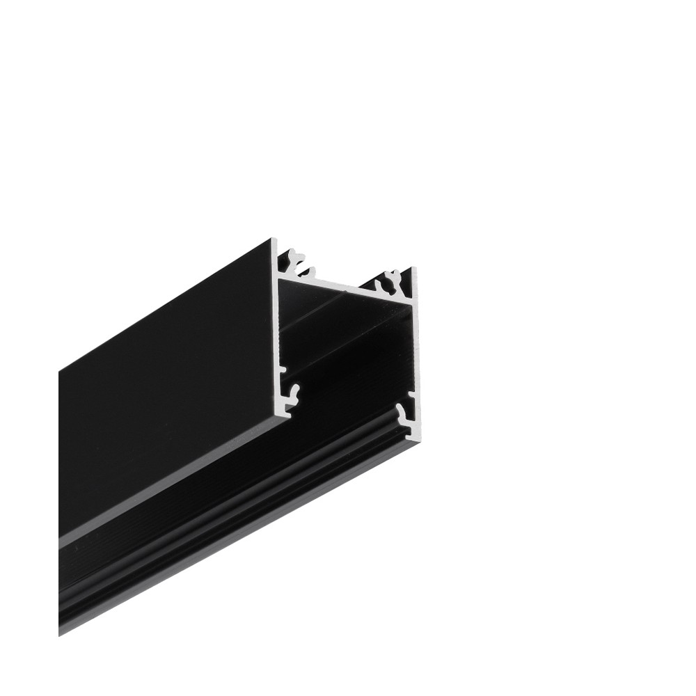 2m Aluprofil Linea20 Ee7f Ty   Sort Anodiseret, Påbygning, Led Skinne fra Topmet