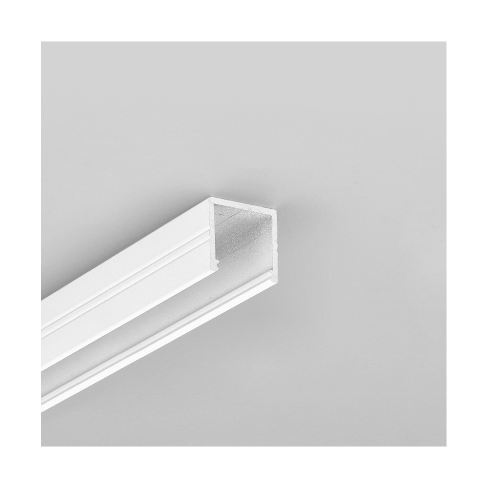 1m Aluprofil Smart16 Bc3 U4   Hvid Lakeret, Påbygning, Led Skinne fra Topmet