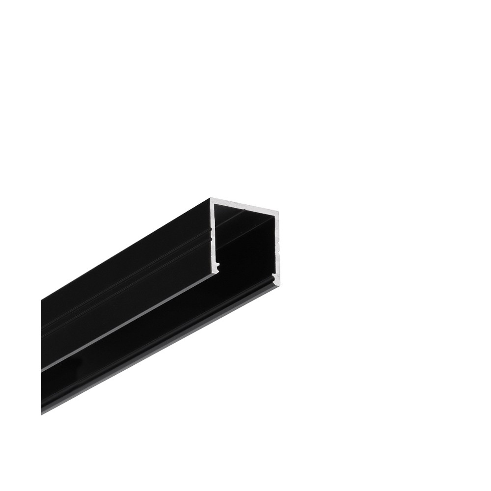 2m Aluprofil Smart16 Bc3 U4   Sort Anodiseret, Påbygning, Led Skinne fra Topmet