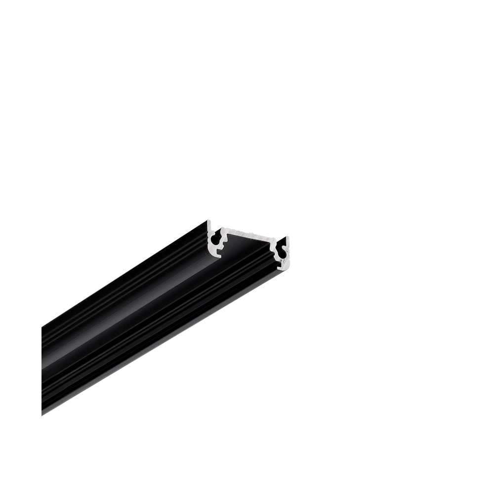 2m Aluprofil Surface10 Bc Ux   Sort Anodiseret, Påbygning, Led Skinne fra Topmet